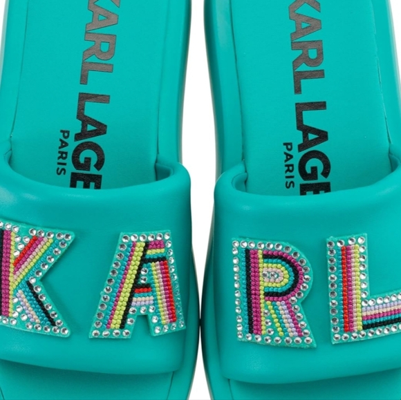 Karl Lagerfeld Paris Opal Platform Sandal. - Picture 2 of 6